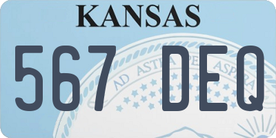 KS license plate 567DEQ