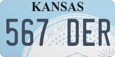 KS license plate 567DER