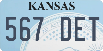 KS license plate 567DET