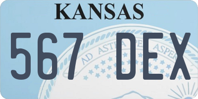KS license plate 567DEX