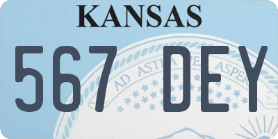 KS license plate 567DEY