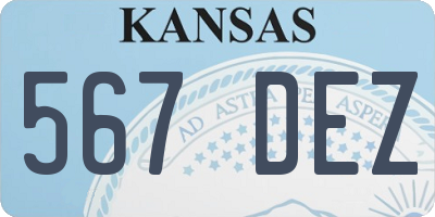 KS license plate 567DEZ