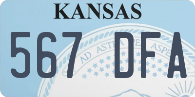 KS license plate 567DFA