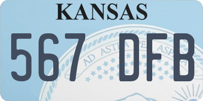 KS license plate 567DFB