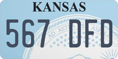 KS license plate 567DFD