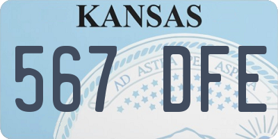 KS license plate 567DFE