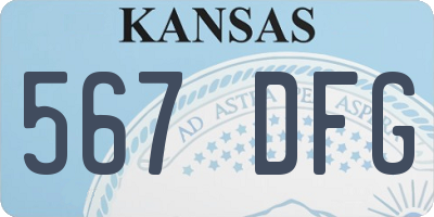 KS license plate 567DFG