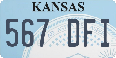 KS license plate 567DFI