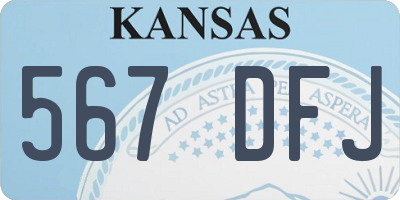 KS license plate 567DFJ