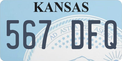 KS license plate 567DFQ