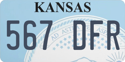 KS license plate 567DFR