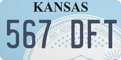 KS license plate 567DFT