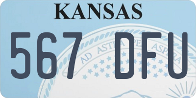 KS license plate 567DFU