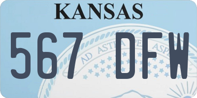KS license plate 567DFW