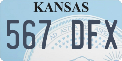 KS license plate 567DFX