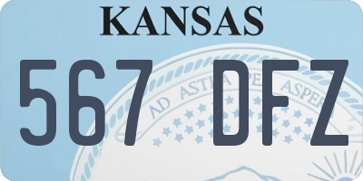 KS license plate 567DFZ
