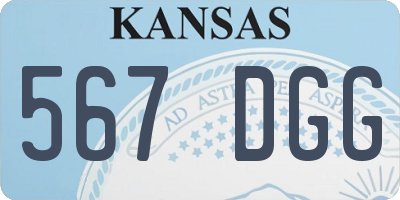 KS license plate 567DGG