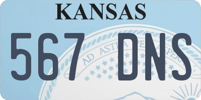 KS license plate 567DNS