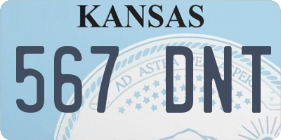 KS license plate 567DNT