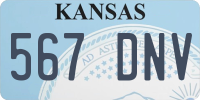 KS license plate 567DNV