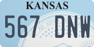 KS license plate 567DNW