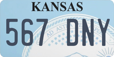 KS license plate 567DNY