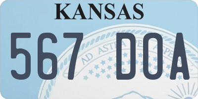 KS license plate 567DOA