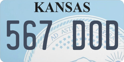 KS license plate 567DOD