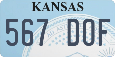 KS license plate 567DOF