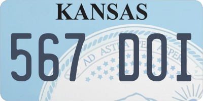 KS license plate 567DOI