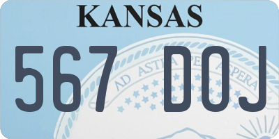 KS license plate 567DOJ