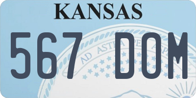 KS license plate 567DOM