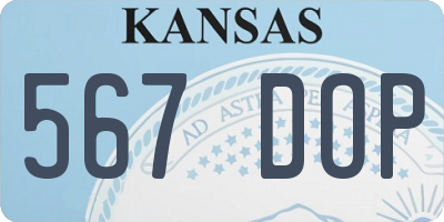KS license plate 567DOP