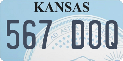 KS license plate 567DOQ
