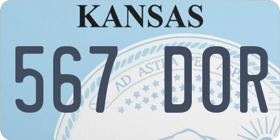 KS license plate 567DOR