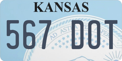 KS license plate 567DOT