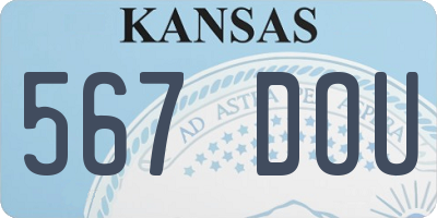 KS license plate 567DOU