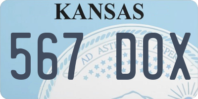 KS license plate 567DOX