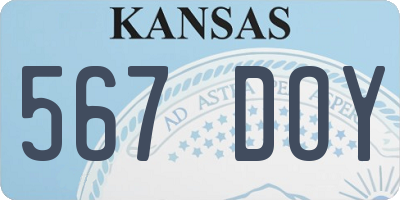 KS license plate 567DOY