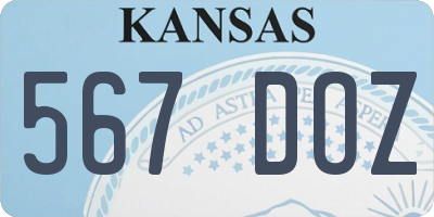 KS license plate 567DOZ