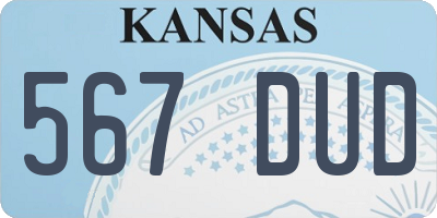 KS license plate 567DUD