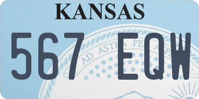 KS license plate 567EQW