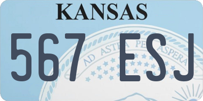 KS license plate 567ESJ
