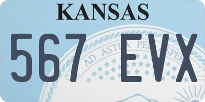 KS license plate 567EVX