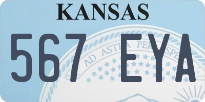 KS license plate 567EYA