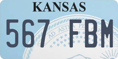 KS license plate 567FBM