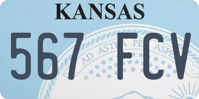 KS license plate 567FCV