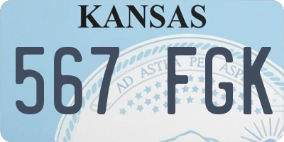 KS license plate 567FGK