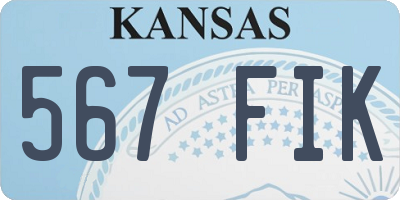 KS license plate 567FIK