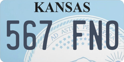 KS license plate 567FNO
